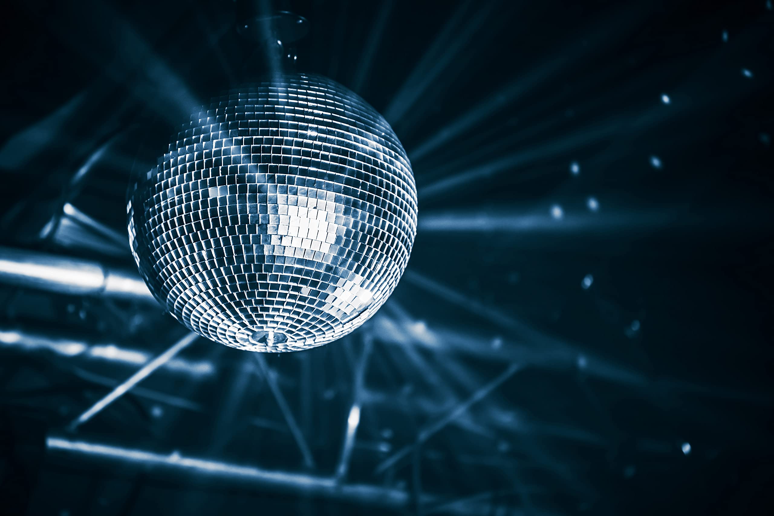 The Dreidel Company Mirror Ball 8'' Inch With Attached String For Hanging Ring, Reflects Light, Party Favor (Single)